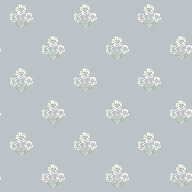 Isadora Floral Motif Wallpaper Sample - Blue 1