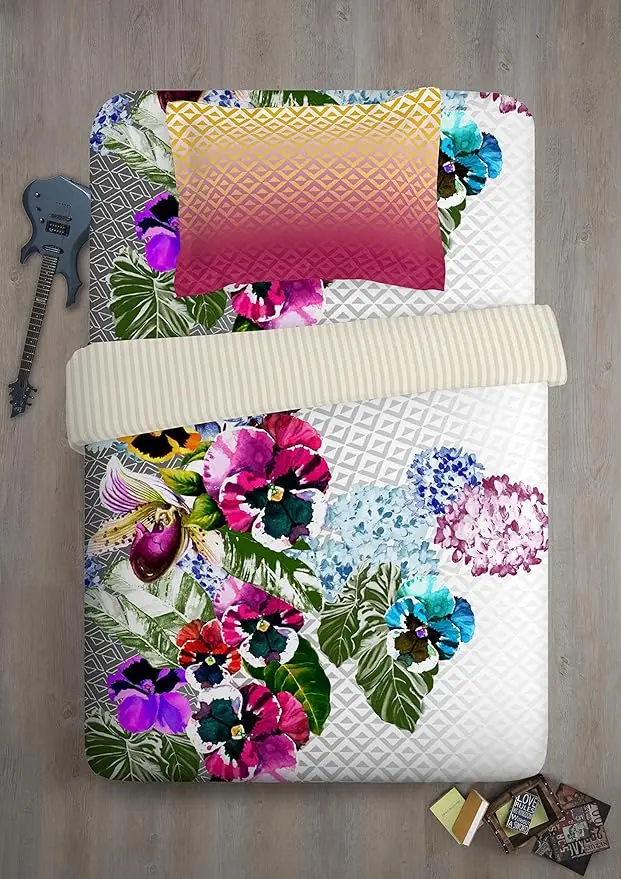 Welspun Courtyard 210 Tc Cotton Double Bedsheet With 2 Pillow Covers 1