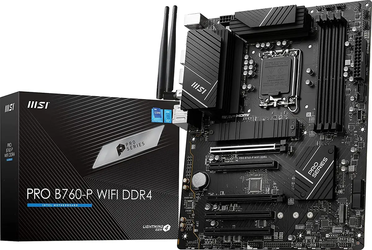 Msi Pro B760-P Wifi Ddr4 Motherboard Supports 12Th/13Th Gen Intel Core, Pentium Gold And Celeron Processors For Lga 1700 Socket 1