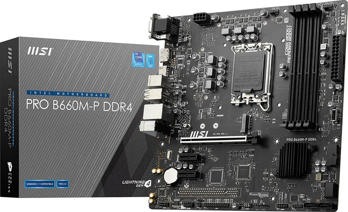 Msi Pro B660m-P Ddr4 Motherboard Supports 12Th Gen Intel Core, Pentium Gold And Celeron Processors For Lga 1700 Socket 1