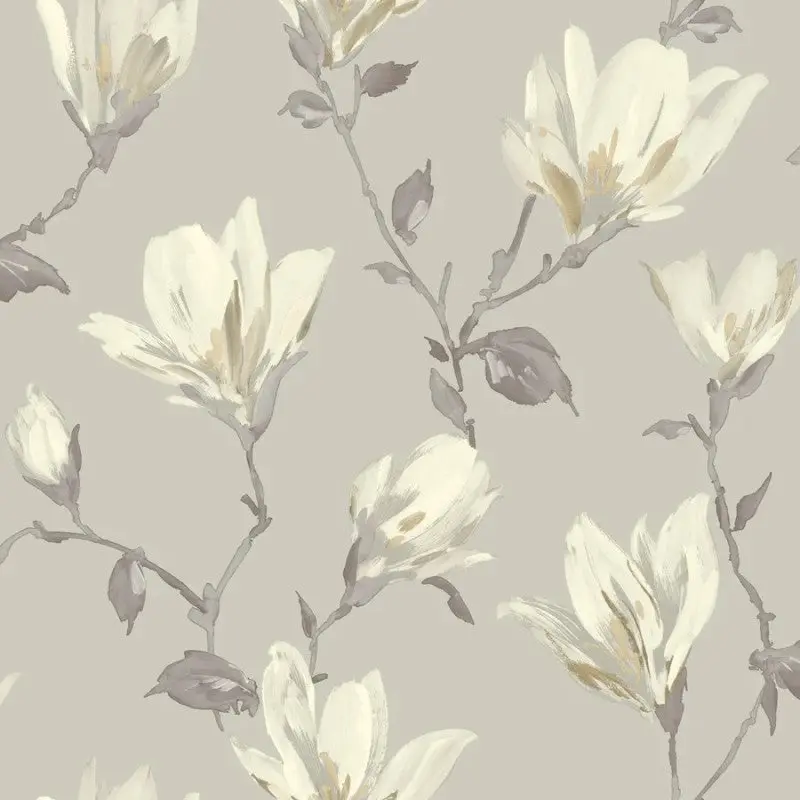 Watercolour Lily Wallpaper Natural 1