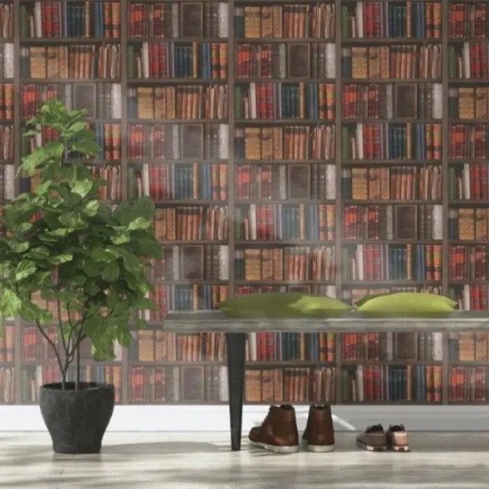 Library Bookcase Wallpaper 1