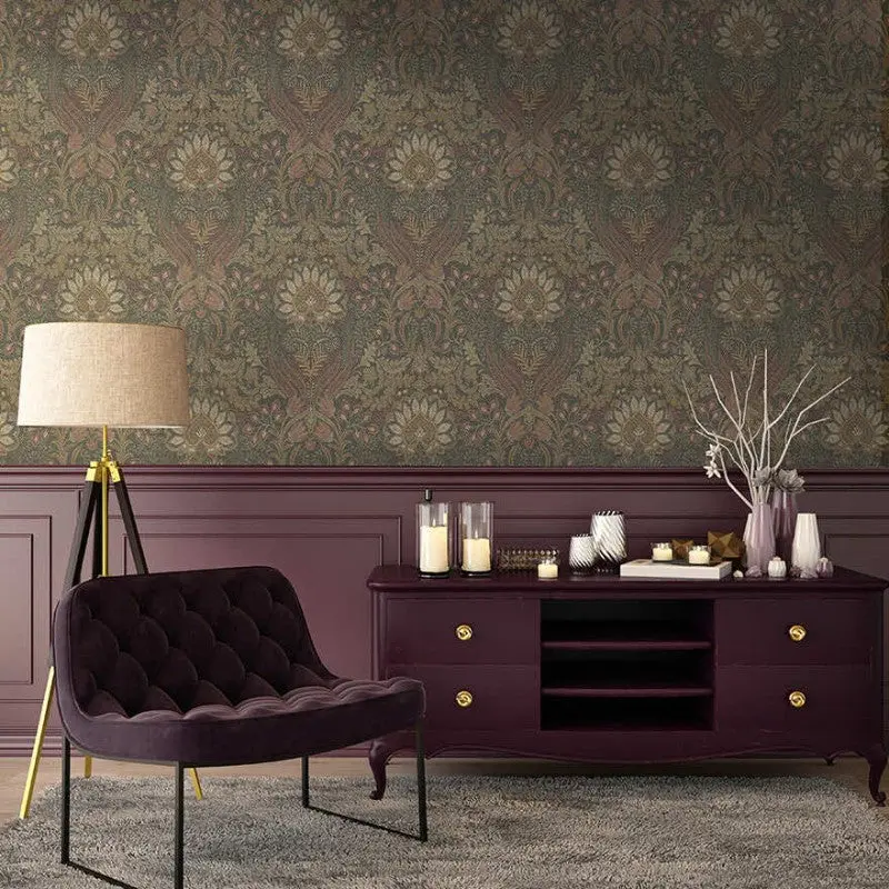 Tahini Glass Bead Paisley Wallpaper 1
