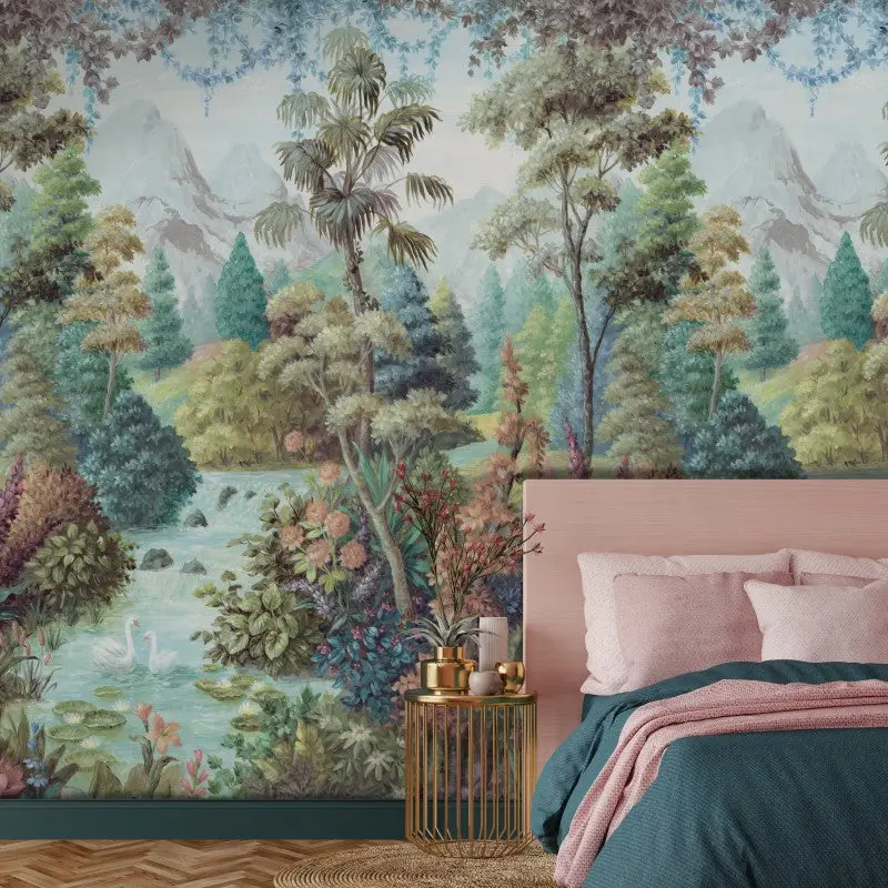 Xanadu Wild Floral Lake Mural 1