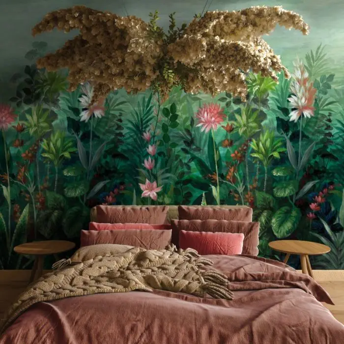 Primavera Botanical Mural Wallpaper Green 1