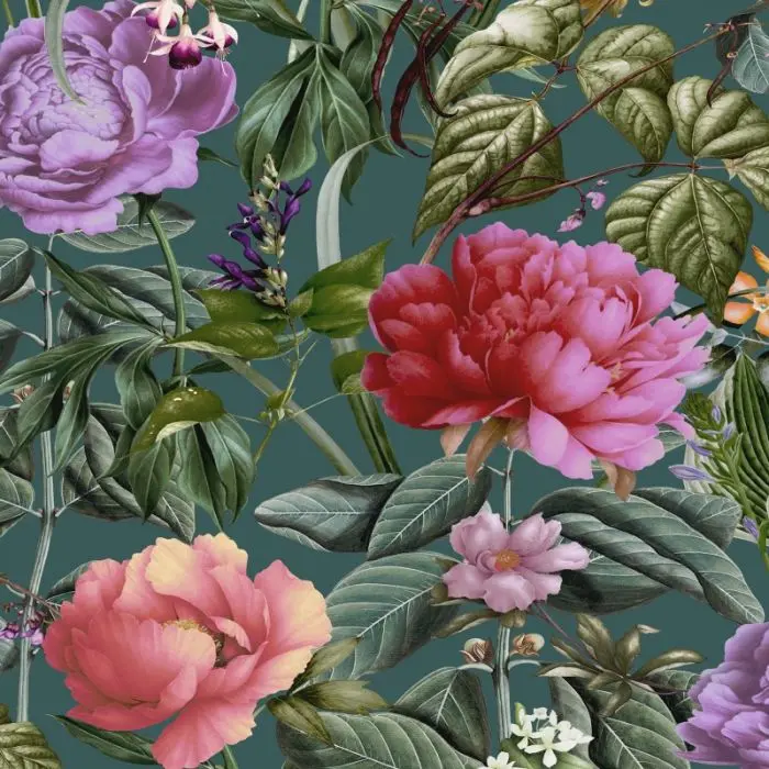 Botanicus Floral Wallpaper Aqua Sample 1