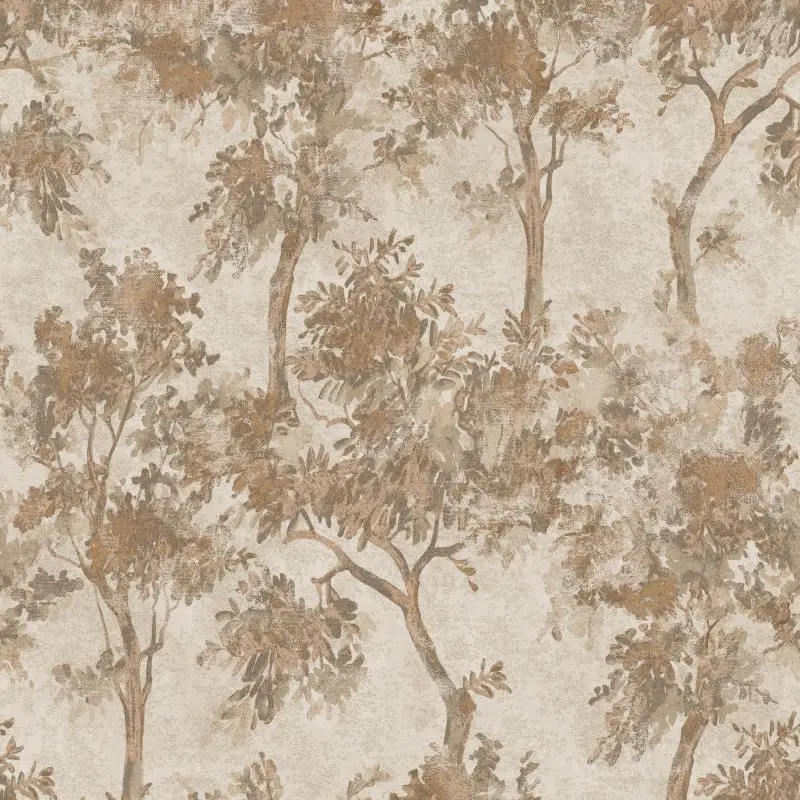 Tipu Tree Wallpaper Terracotta Sample 1