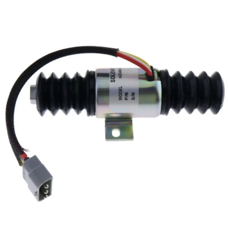 24V 6785-5621 Fuel Stop Solenoid Valve Fits For D-Type Plug M6 Thread 1