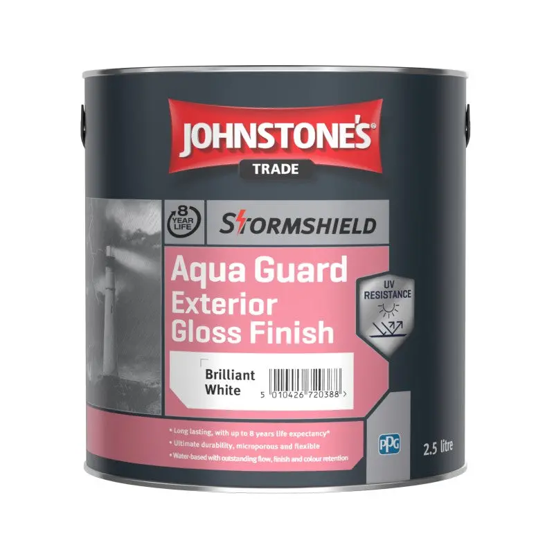 Johnstone's Stormshield Aqua Guard Exterior Gloss - Brilliant White 1