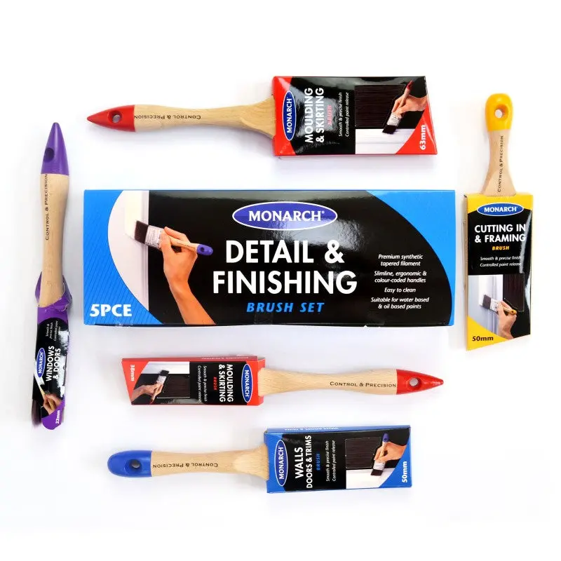 Monarch Detailing & Finishing Paint Brush Box Set (5 Pack) 1