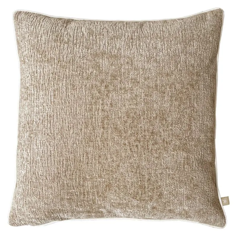 Belgravia Luxe Wave Chenille Beige Cushion 50X50cm 1