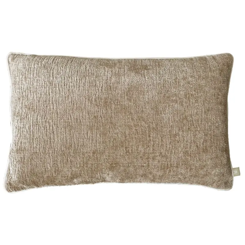 Belgravia Luxe Wave Chenille Beige Cushion 50X30cm 1