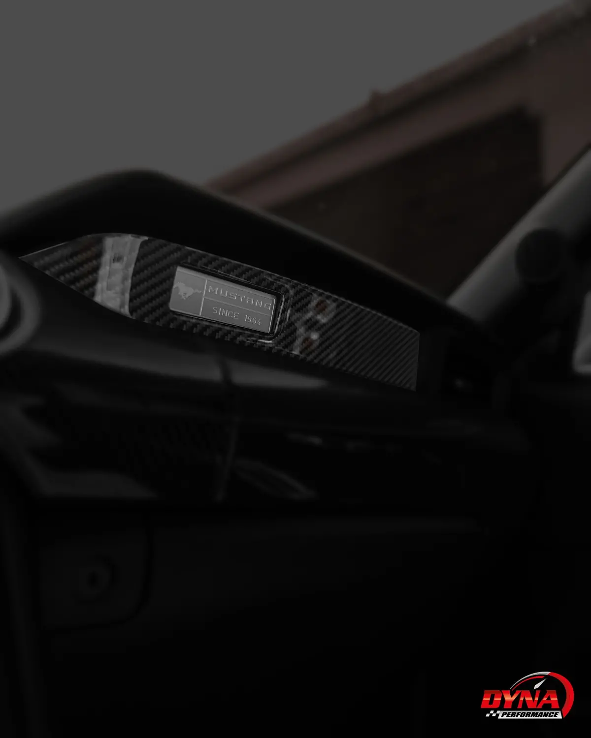 Dynacarbon™️ Carbon Fiber Lhd Passenger Dashboard Strip Trim Overlay For Ford Mustang 2015-2023 2