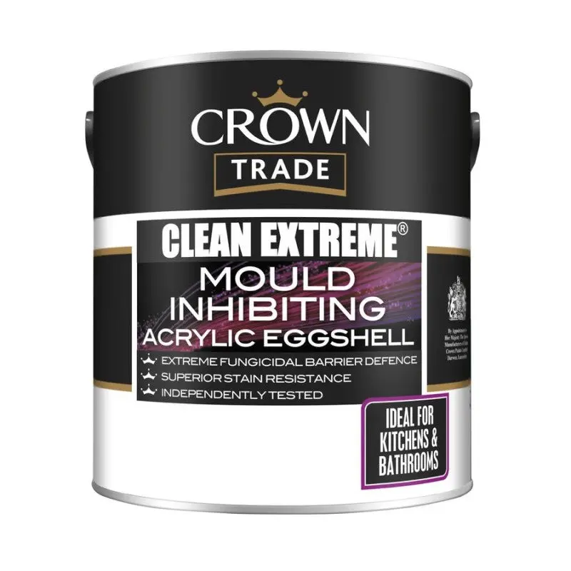 Crown Trade Clean Extreme Mould Inhibiting Acrylic Eggshell - Colour Match 1