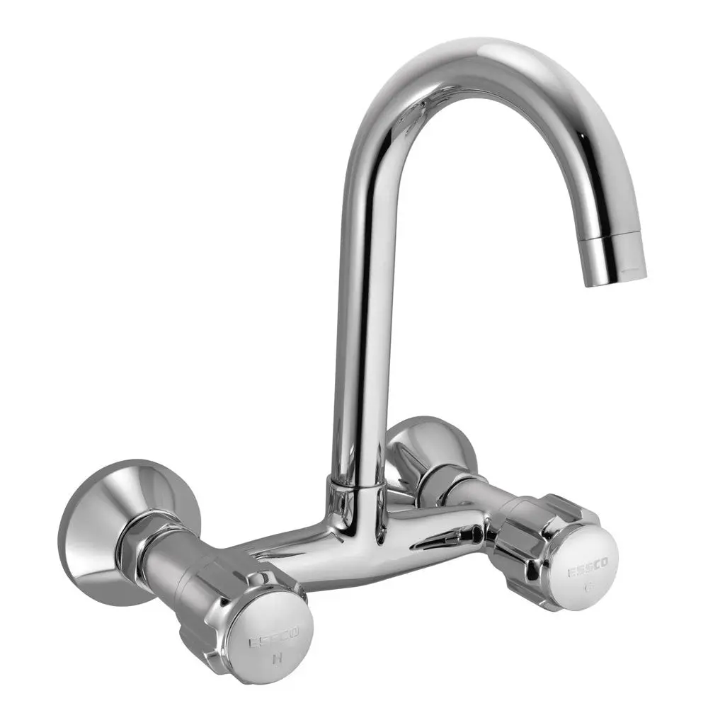 Essco Dulux Sink Mixer With Swinging Pipe Spout (Wall Mounted Model) Dlx-Chr-521S 1