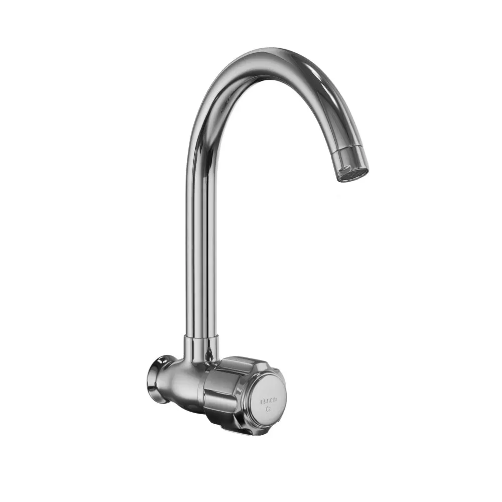 Essco Delux Sink Cock With Swinging Pipe Spout (Wall Mounted Model) Dlx-Chr-522S 1