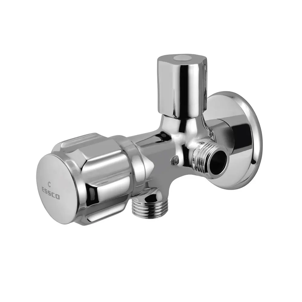 Essco Delux  2-Way Angle Valve With Wall Flange Dlx-Chr-526Afkn 1