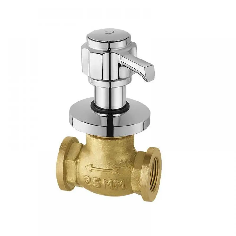 Essco Delux Flush Cock With Wall Flange, Size: 25 Mm With Lever Handle Dlx-Chr-551 1