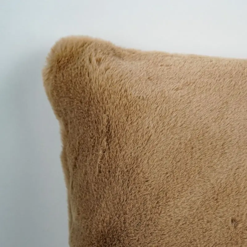 Malini Barnes Beige Faux Fur Cushion 2
