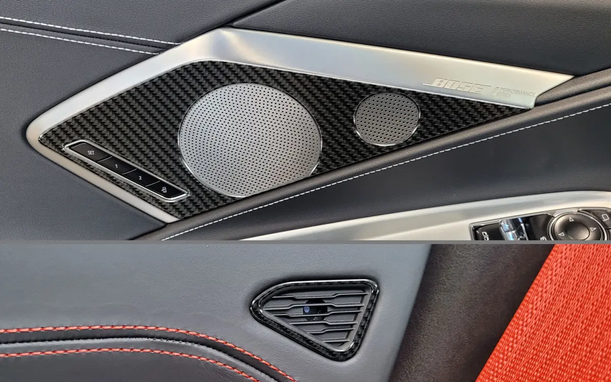 Dynacarbon™️ Carbon Door Speakers Panels For Chevrolet Corvette 2020-2025 2