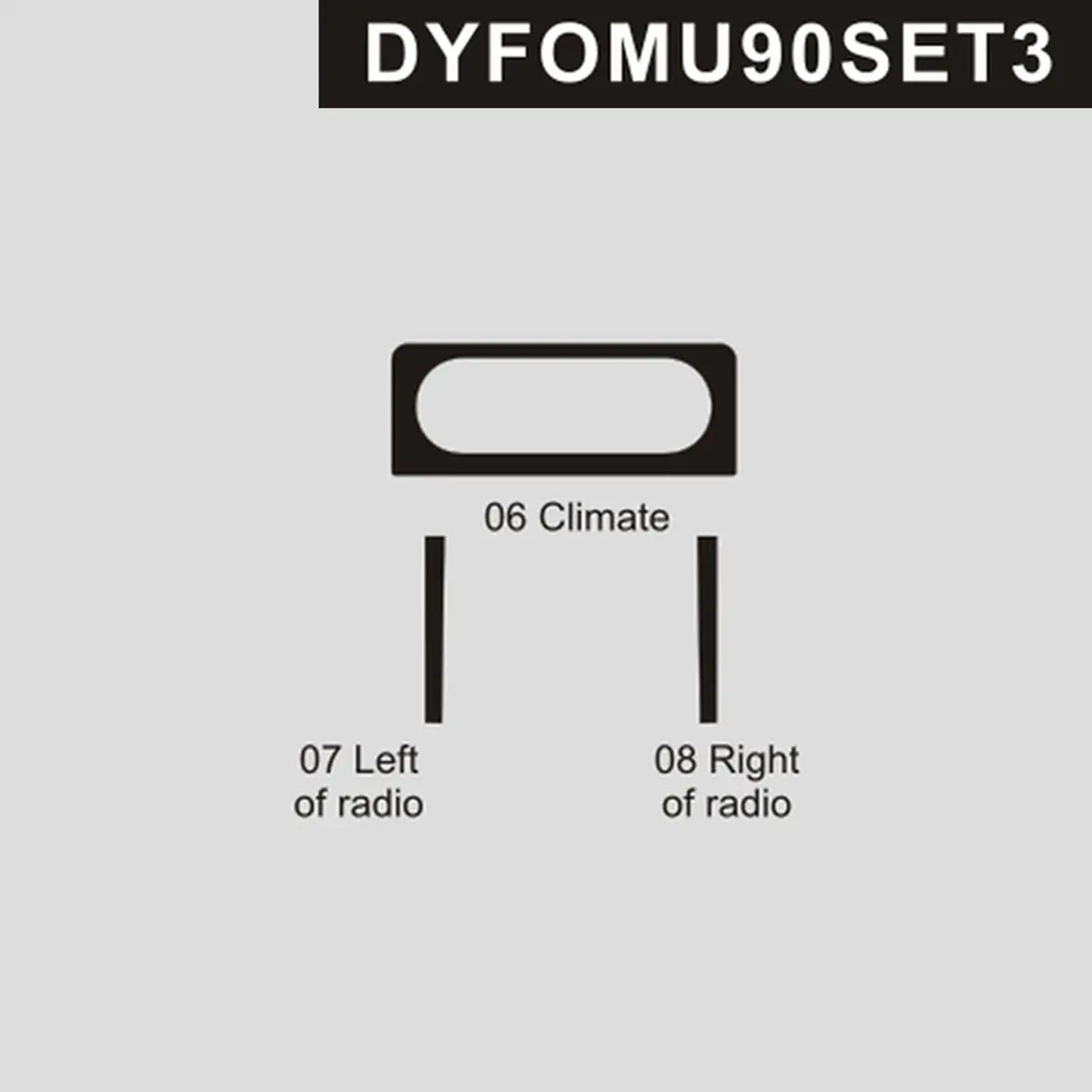 Dynacarbon™ Climate Control And Radio Trim For Ford Mustang 1990-1993 1