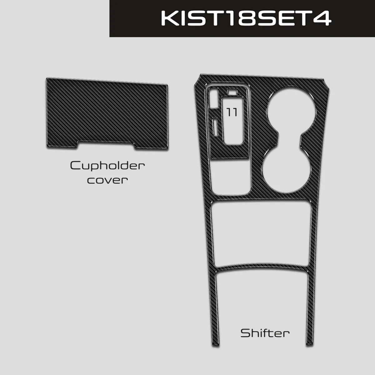 Dynacarbon™️ Carbon Fiber Shifter And Cupholder Console For Kia Stinger 2018-2022 1