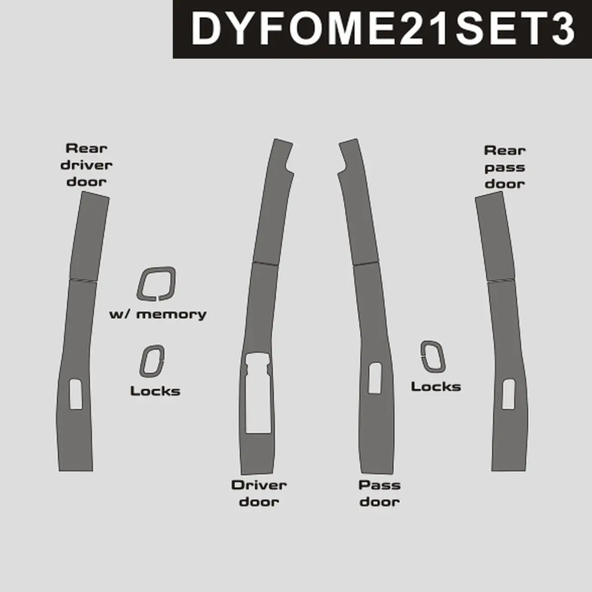 Dynacarbon™️ Carbon Fiber Window And Lock Switches For Ford Mustang Mach E 2021-2026 1
