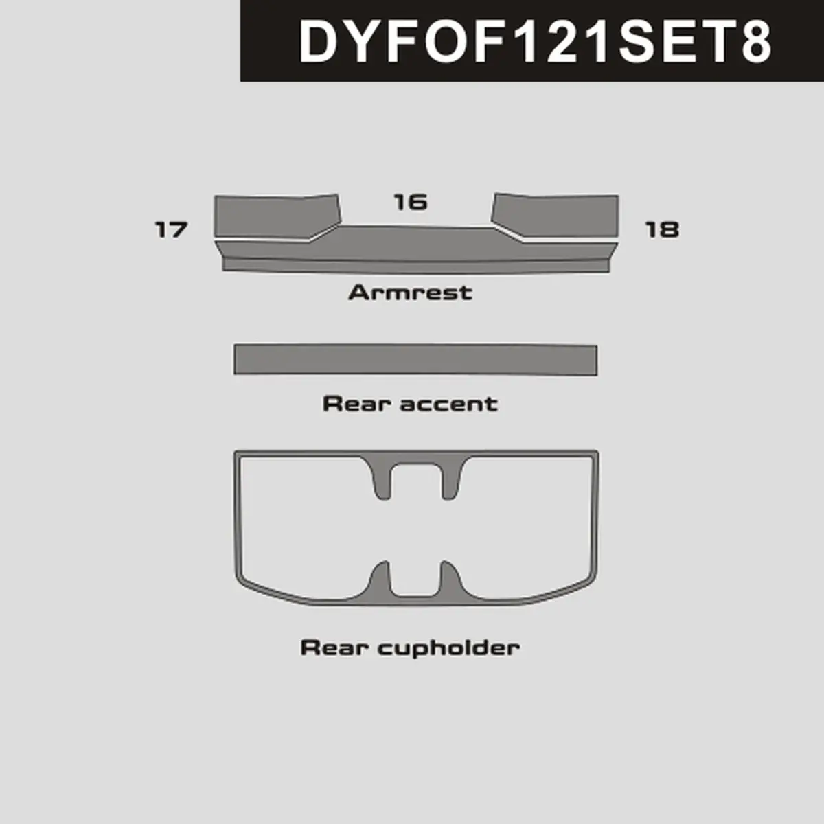 Dynacarbon™️ Carbon Armrest And Rear Console For Bucket Seats For Ford F-150 2021-Up 1