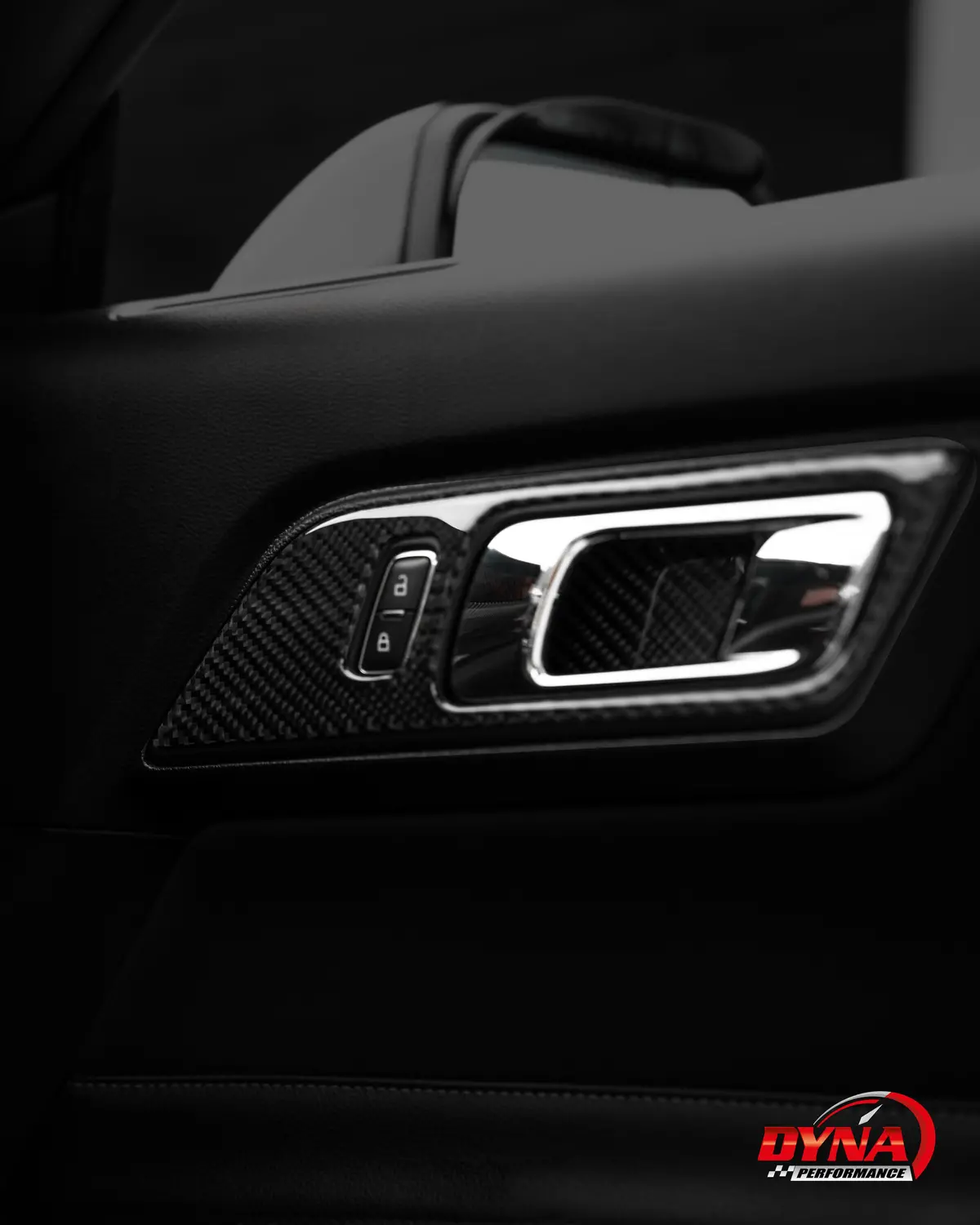 Dynacarbon™️ Carbon Fiber Door Handle Trim Kit For Ford Mustang 2015-2023 1