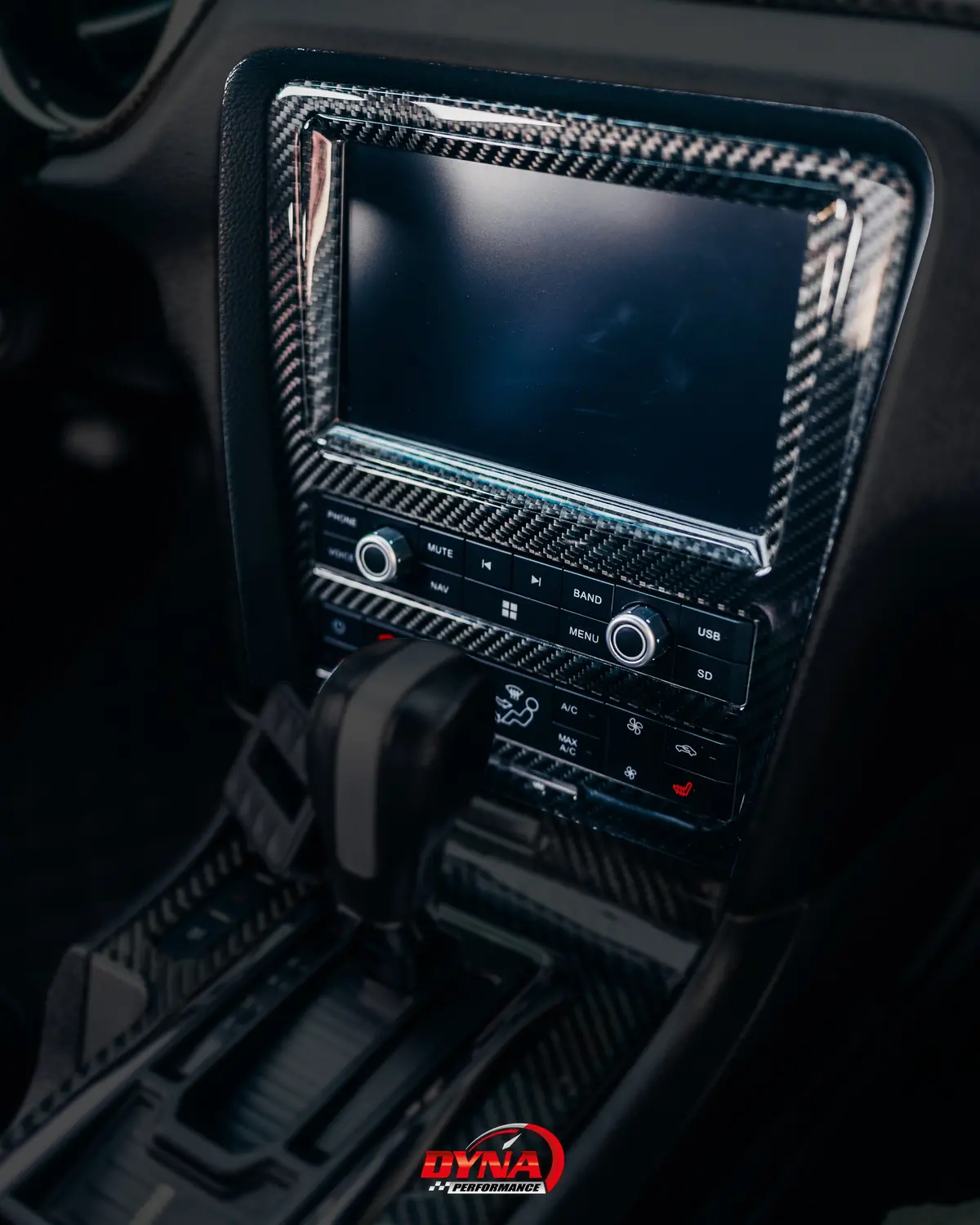Dynacarbon™️ Aftermarket Dynavin Multimedia Trim Kit For 2010-2014 Ford Mustang 1
