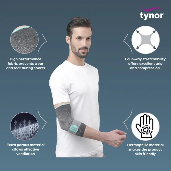 Tynor Elbow Support Urbane, Grey, 1 Unit 1