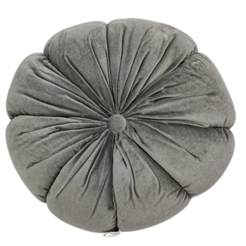Malini Fleur Grey Velvet Cushion 1