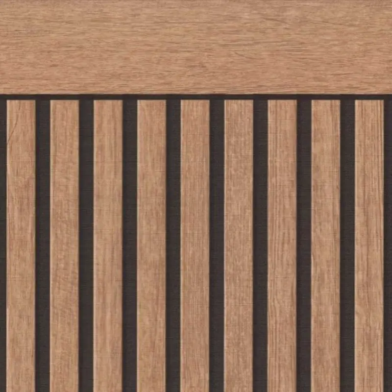 Scandi Wood Slat Wallpaper - Half Wall Panel - Oak Sample 1