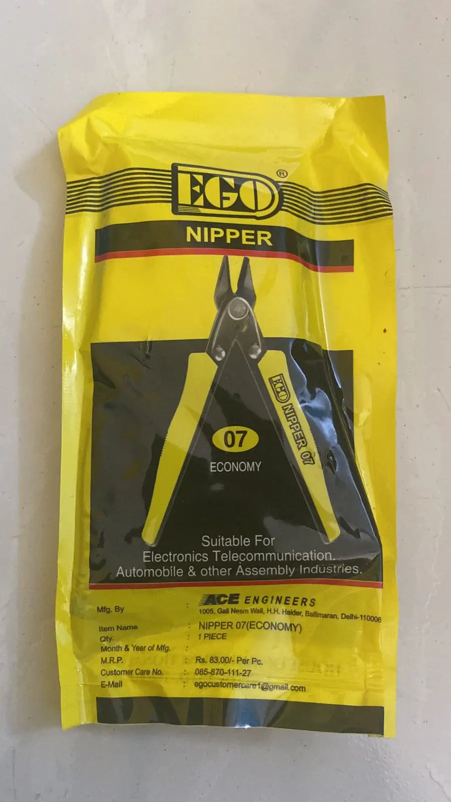 Ego Nipper Wire Cutter, Model 07 Economy 1