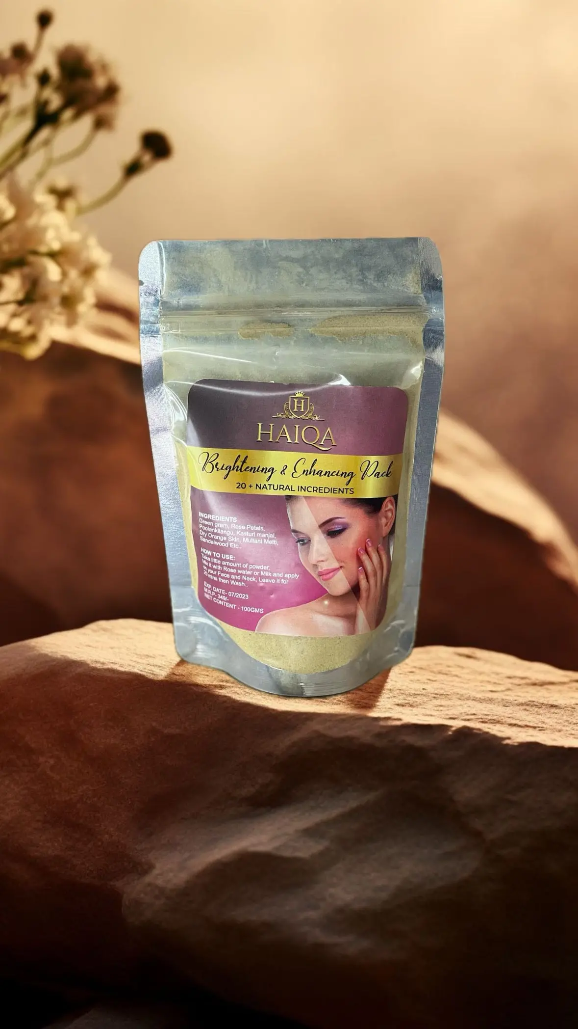 Haiqa  Face  Pack-Brightening & Enhancing Pack-100Gram 1