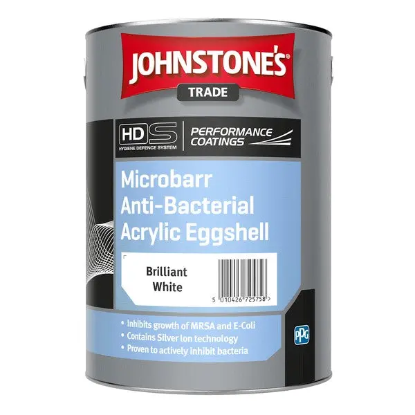Johnstone's Trade Microbarr Anti Bacterial Acrylic Eggshell - White 1