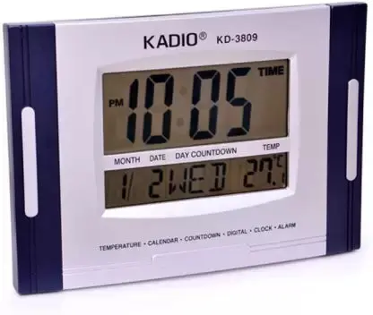 Kadio Kd-3809 Digital Wall Cum Desk Clock With Temperature Display 1