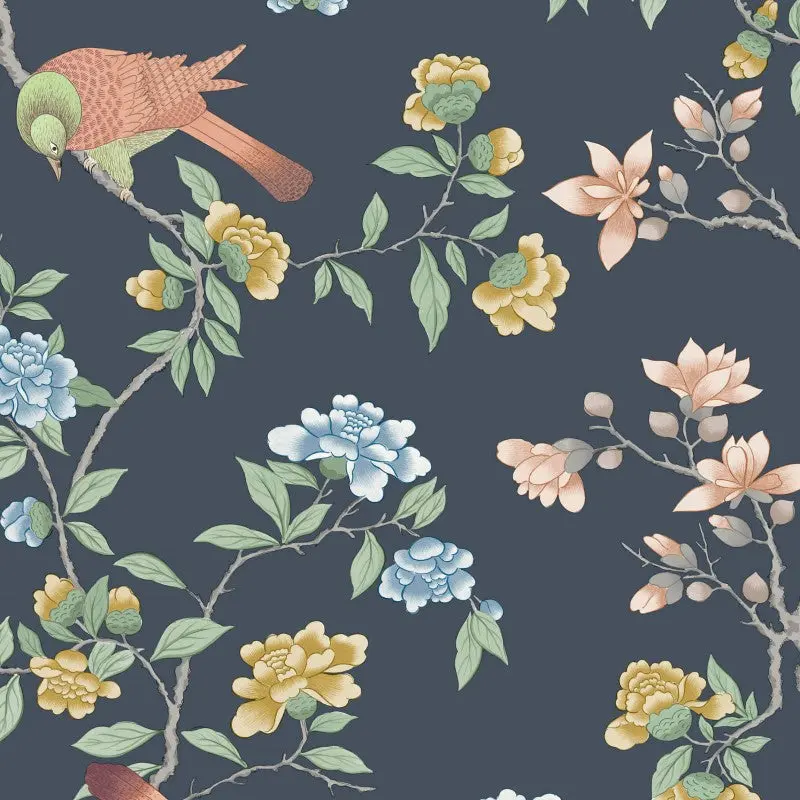 Little Greene Aderyn Wallpaper Sample - Hicks' Blue 1