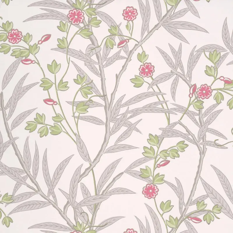 Little Greene Bamboo Floral Wallpaper Sample - Leather 1
