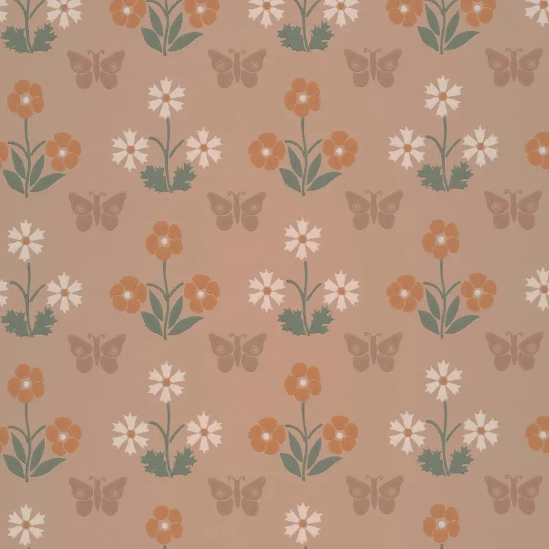 Little Greene Burges Butterfly Wallpaper Sample - Masquerade 1