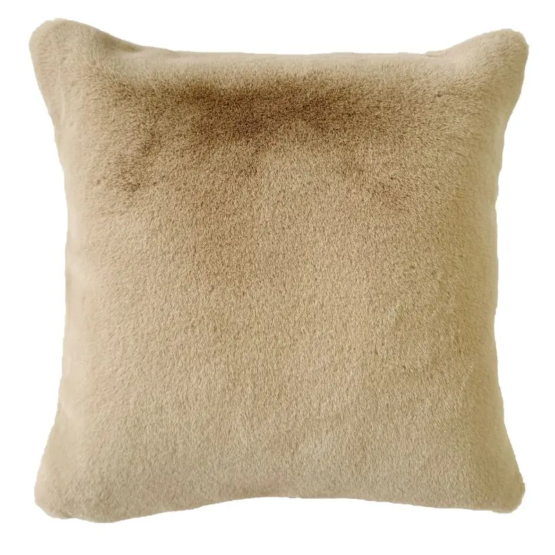 Malini Barnes Beige Faux Fur Cushion 1
