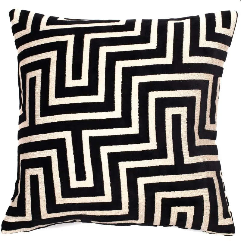 Malini Amazing Black Geometric Cushion 1