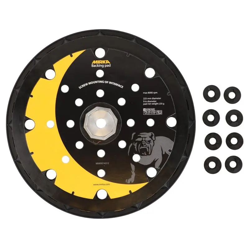 Mirka Leros Backing Pad 225Mm 25H Grip & 8 Screws 1