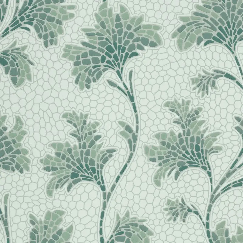 Little Greene Mosaic Trail Wallpaper Sample - Aquamarine 1