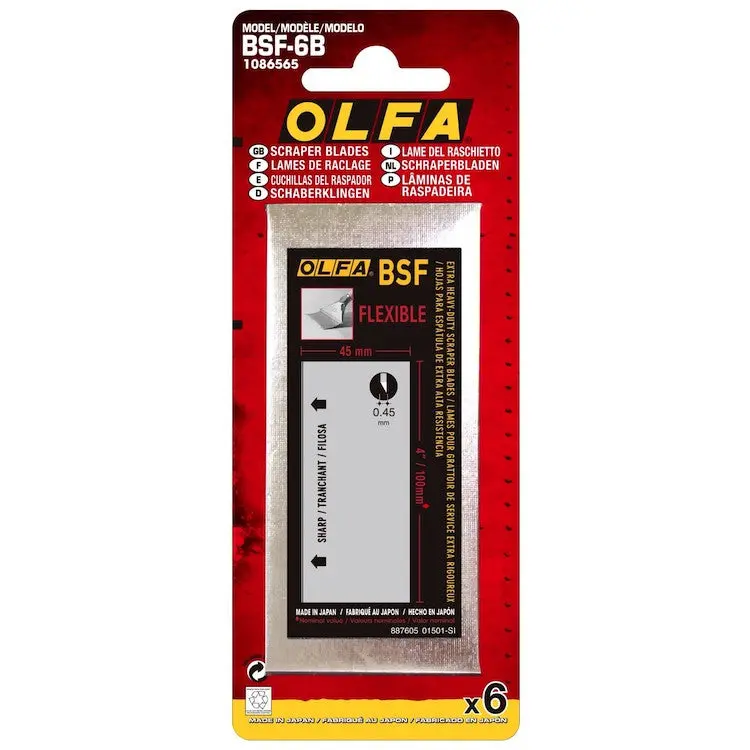 Olfa Flexible Scraper Blades - Olf/Bsf6b (Pack Of 6) 1