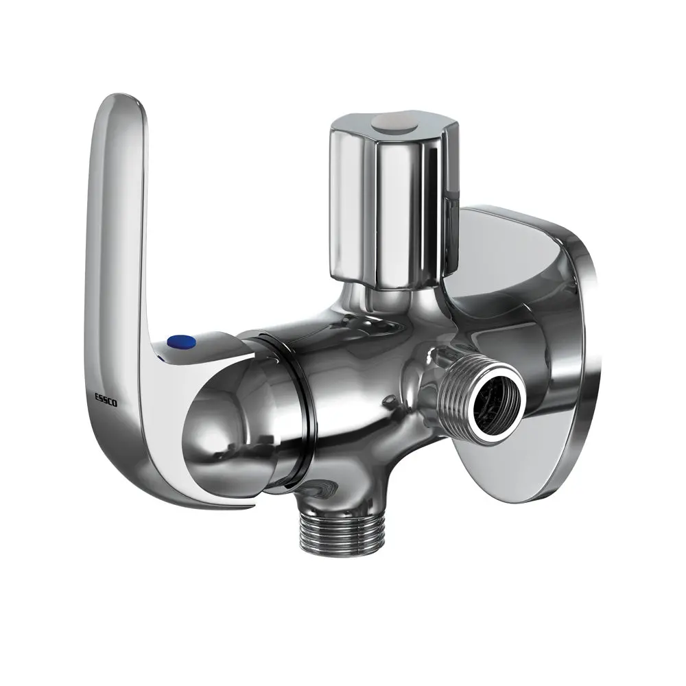 Essco Jaquar Group Orbit 2-Way Angular Stop Cock With Wall Flange Orb-Chr-105067 1
