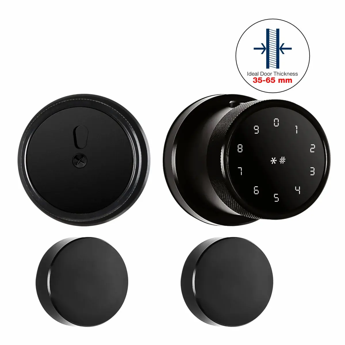 Ozone Oracle Smart Lock With Black Plate With 5-Way Access | Door Thickness: 35-65 Mm 1