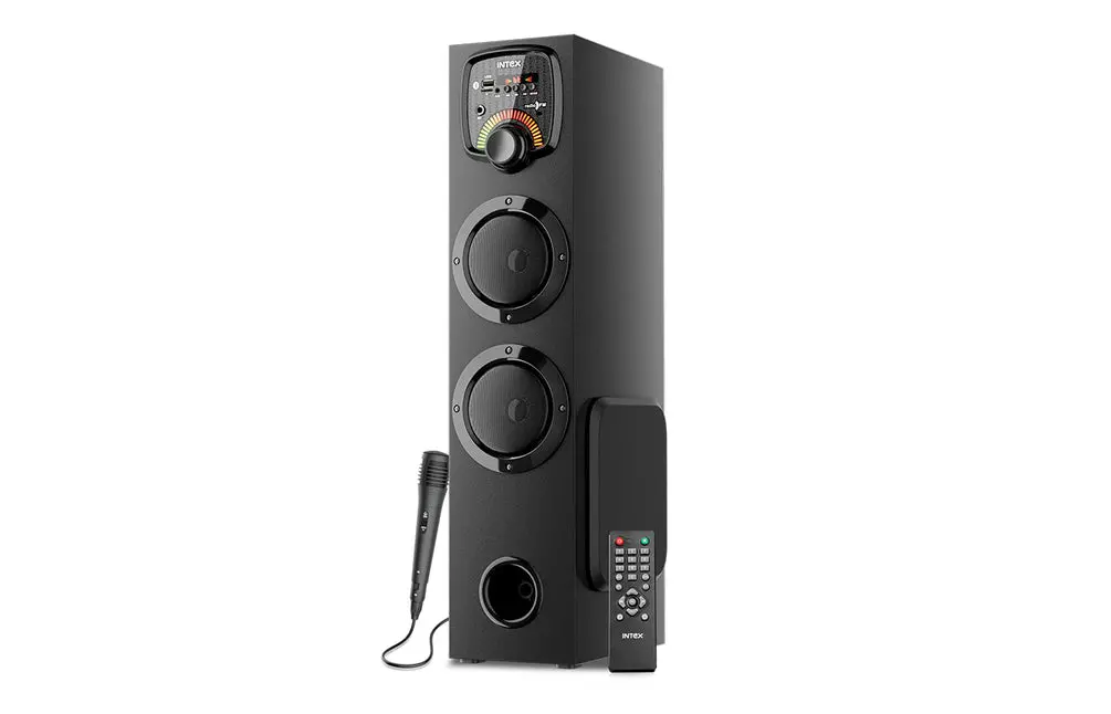 Intex Tw 11802 Tufb 80W Tower Speaker With Wireless Bt/Usb/Fm/Aux And Wired Mic 1