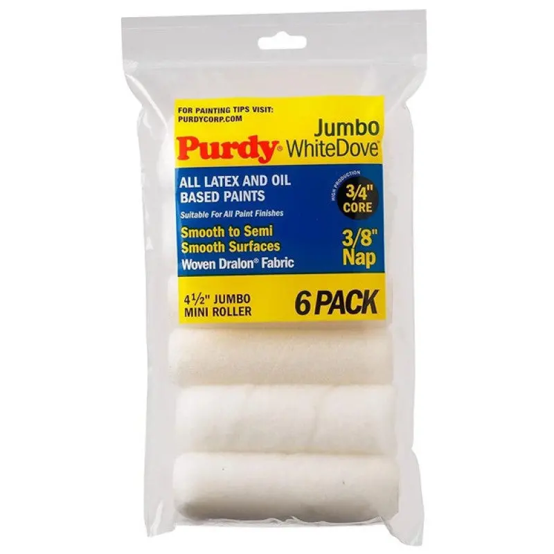 Purdy Jumbo White Dove Mini Roller Sleeve - 6 Pack 1