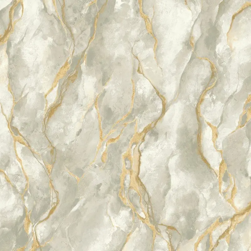 Pandora Marble Effect Wallpaper Grey/Gold Sample 1